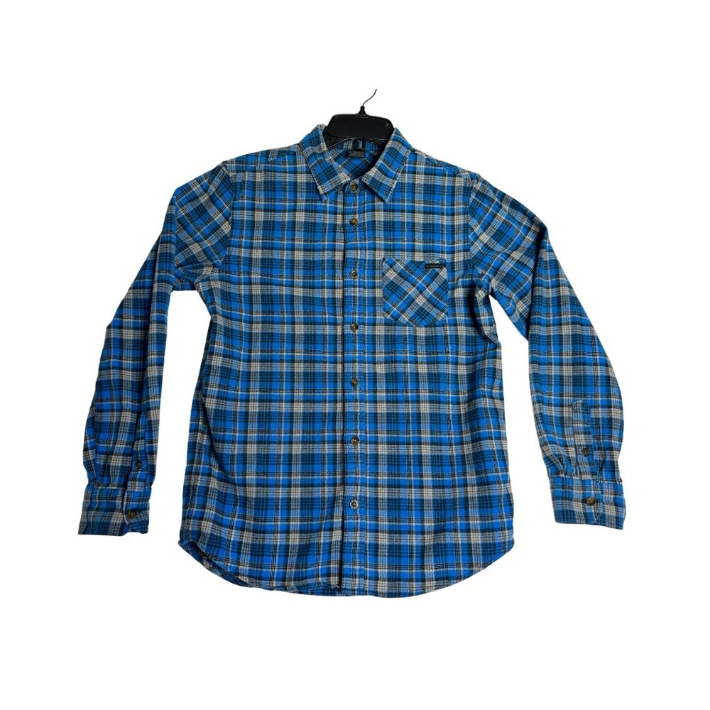Oakley L/S Blue Plaid Flannel Button Down Shirt Mens Small
